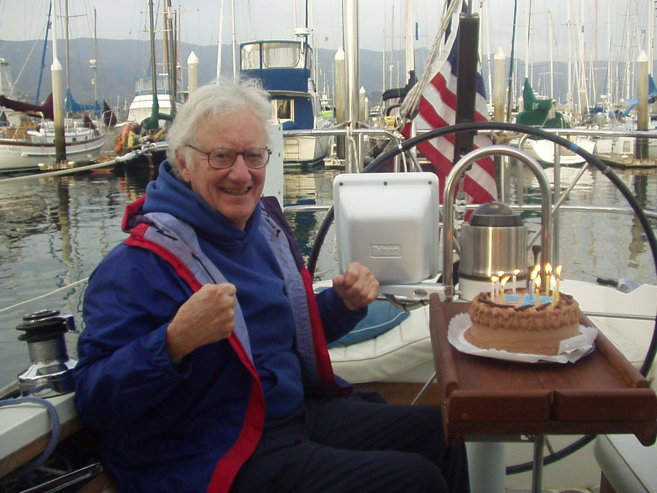 Bill birthday on boat